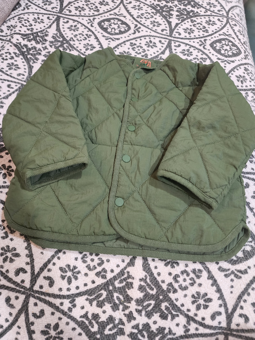 Zara Kids 4 Olive Green Quilted Puffer Jacket